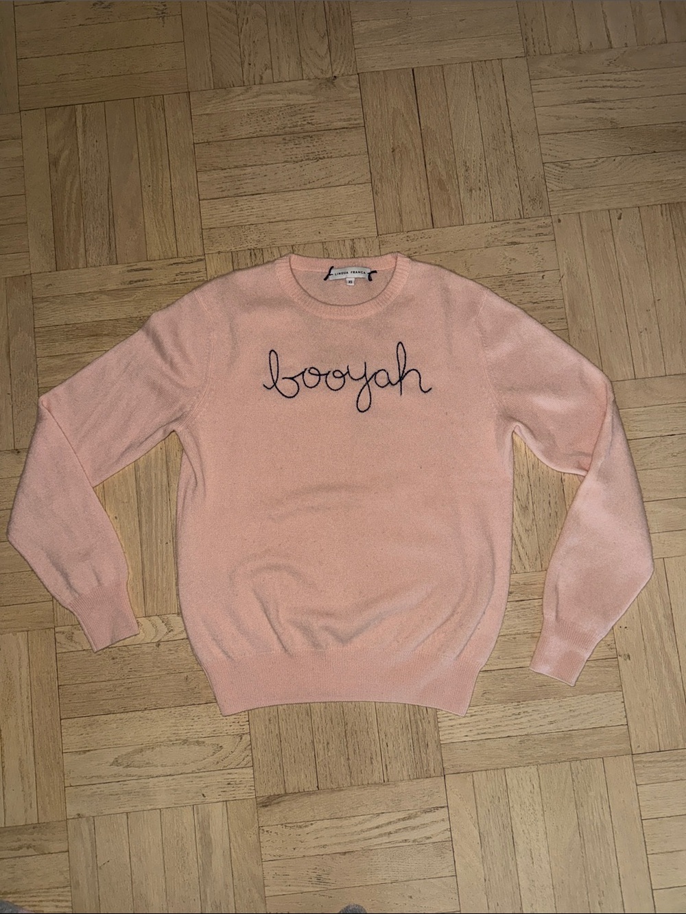 Lingua Franca Women’s Pink 'Booyah' Crewneck Sweater